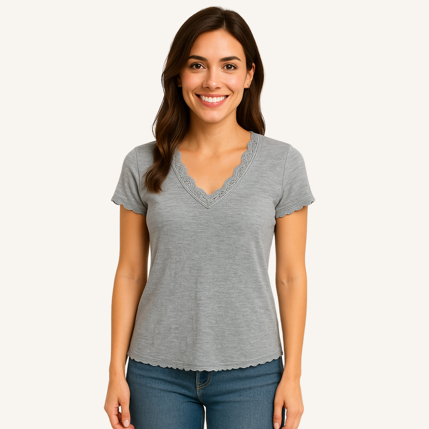 T-Shirt mit V-Ausschnitt
