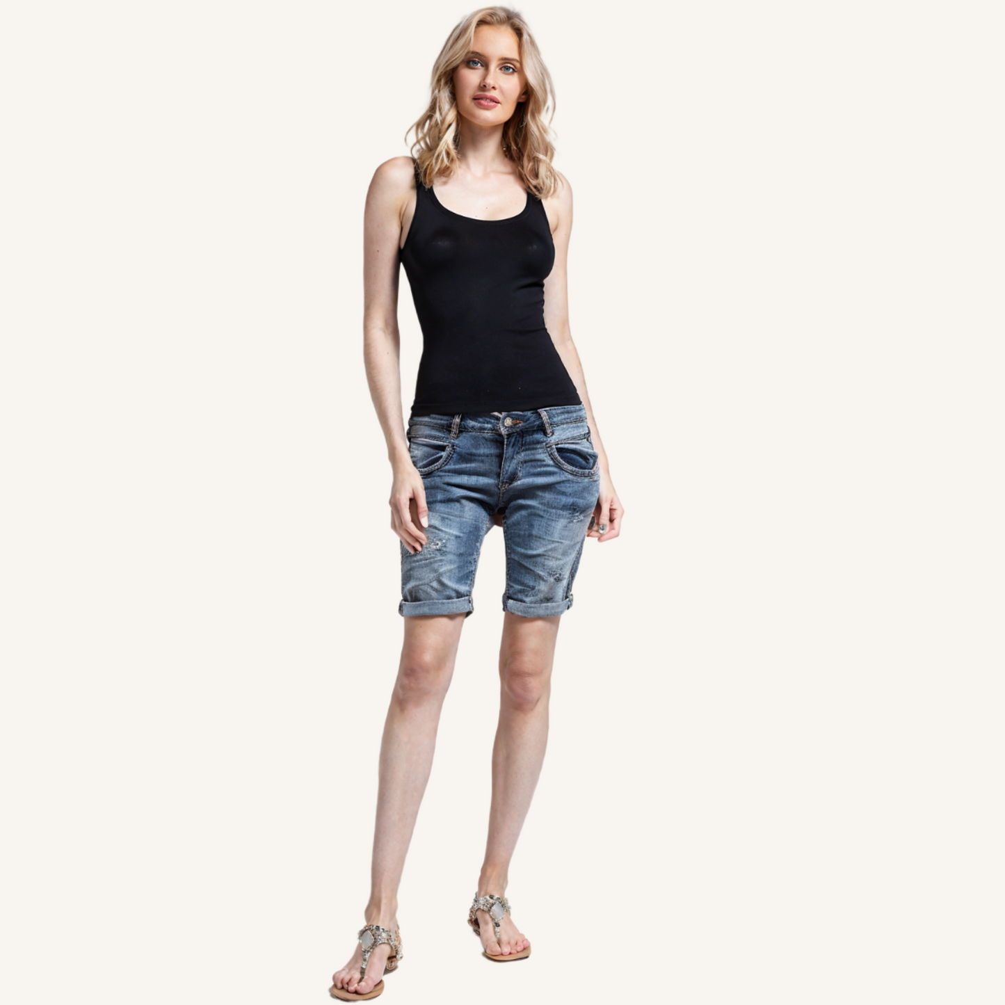Anna C-Short stretch denim
