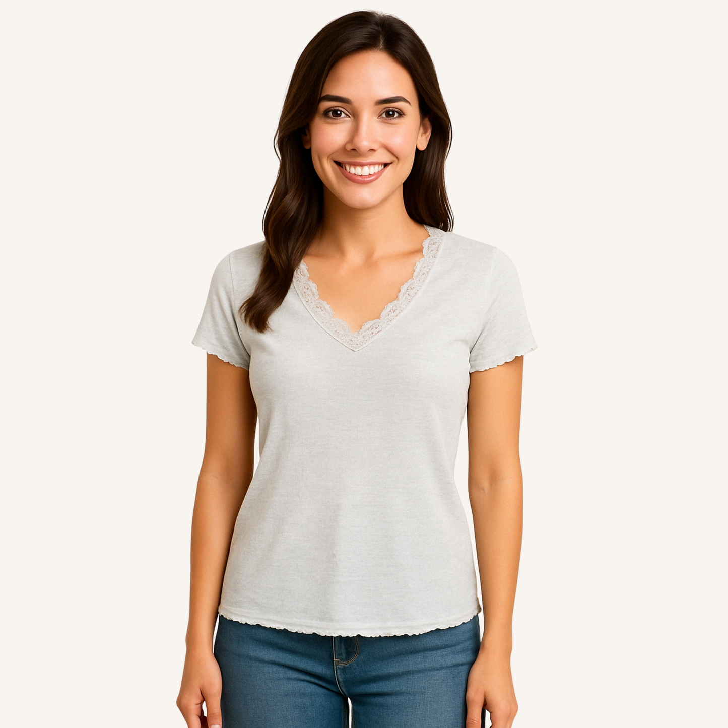 T-Shirt mit V-Ausschnitt