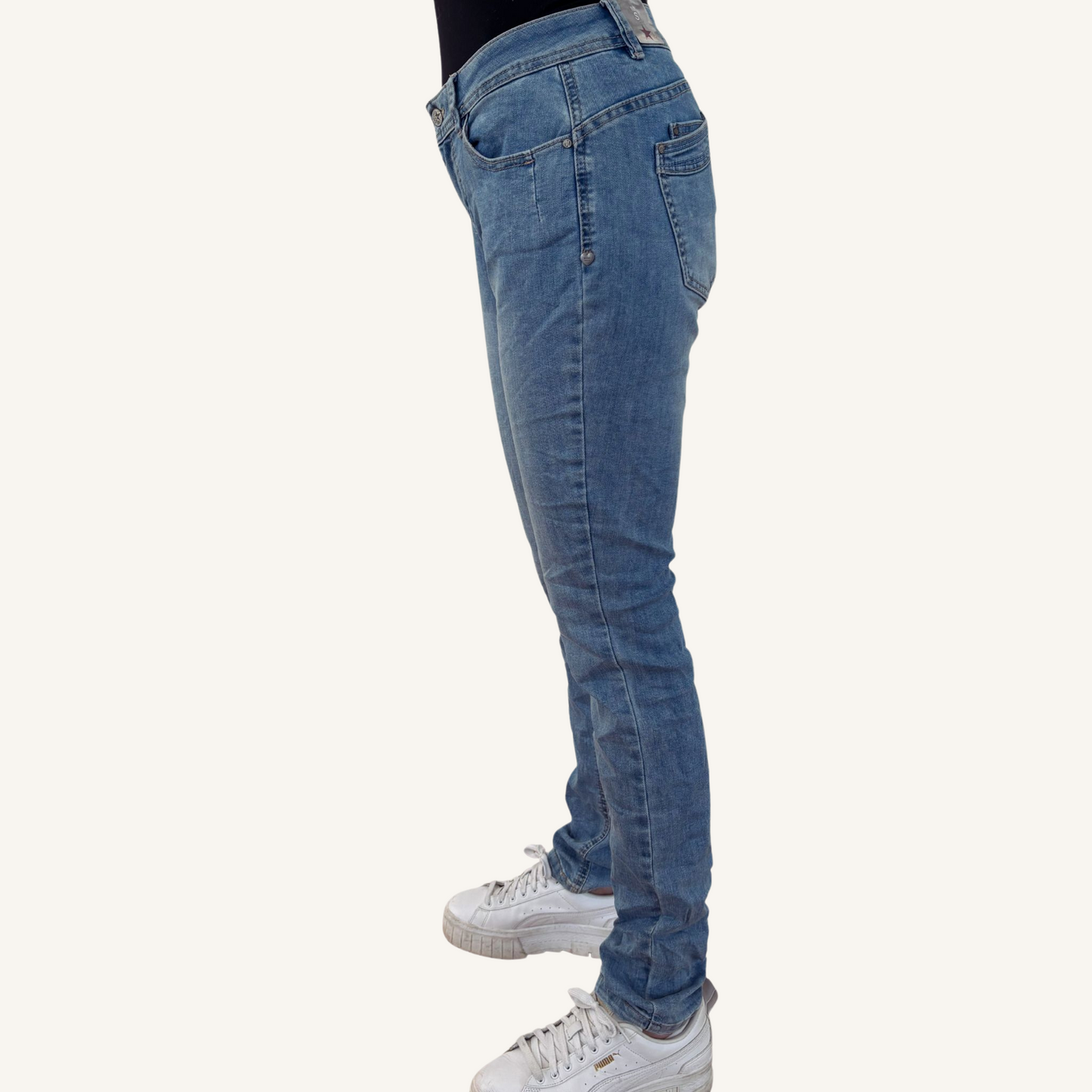Malibu-Zip high stretch denim