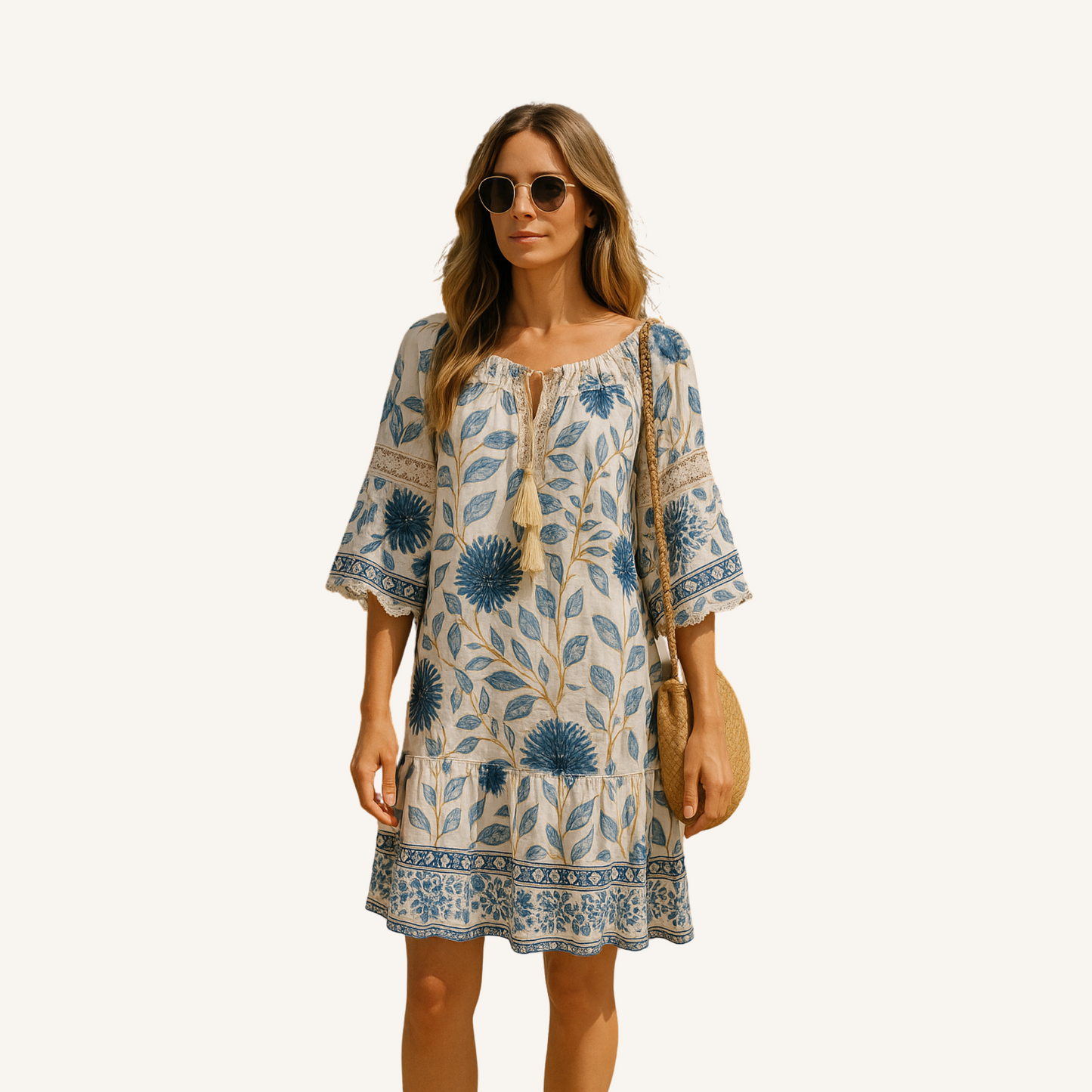 Midikleid mit Blumenmuster