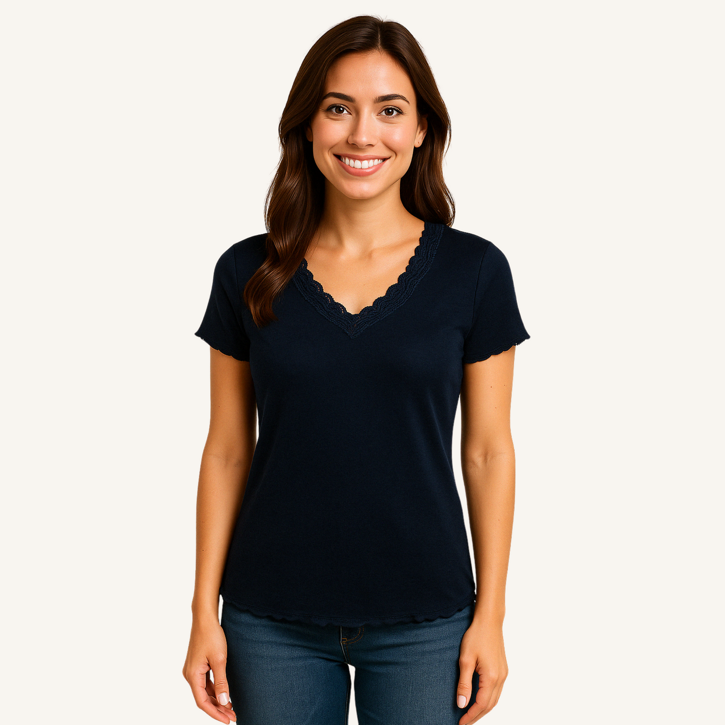 T-Shirt mit V-Ausschnitt