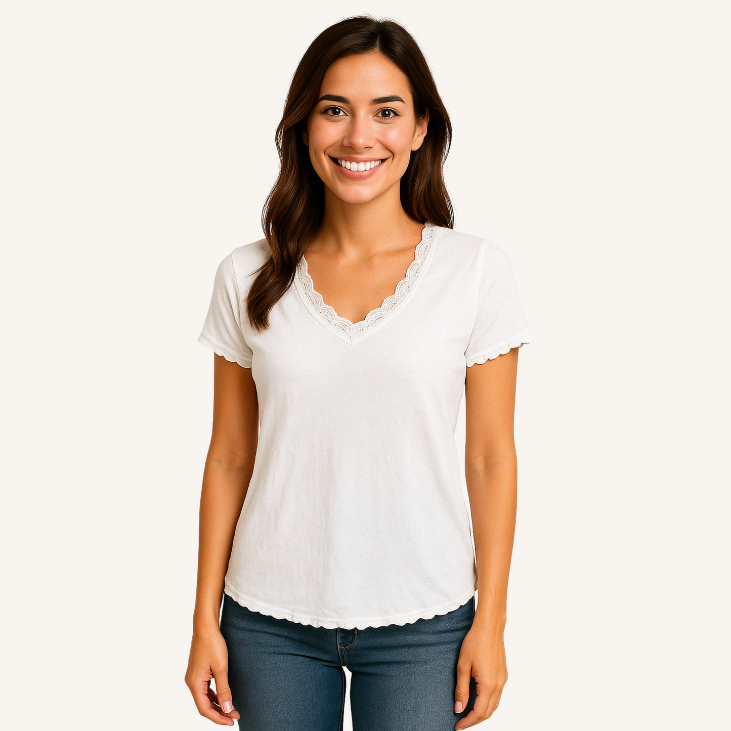 T-Shirt mit V-Ausschnitt