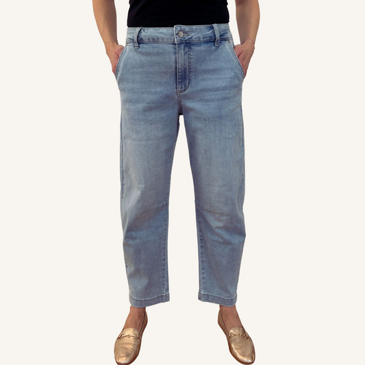 Barrel stretch denim