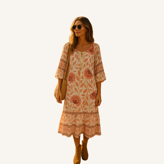 Midikleid mit Blumenmuster